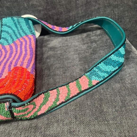 Staud Tommy Beaded Shoulder Bag Acid Swirl - Picture 11 of 14